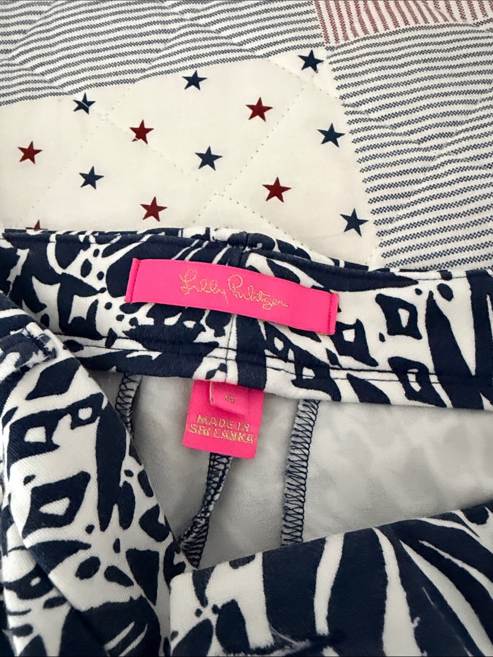 Lilly Pulitzer Navy and White Printed pants
